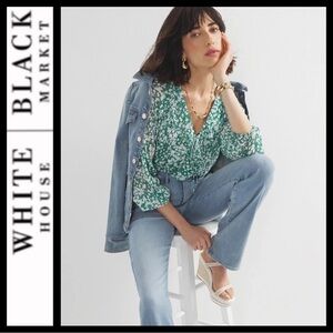 🔥SALE🔥NWT WHBM Printed Ruffle Blouse